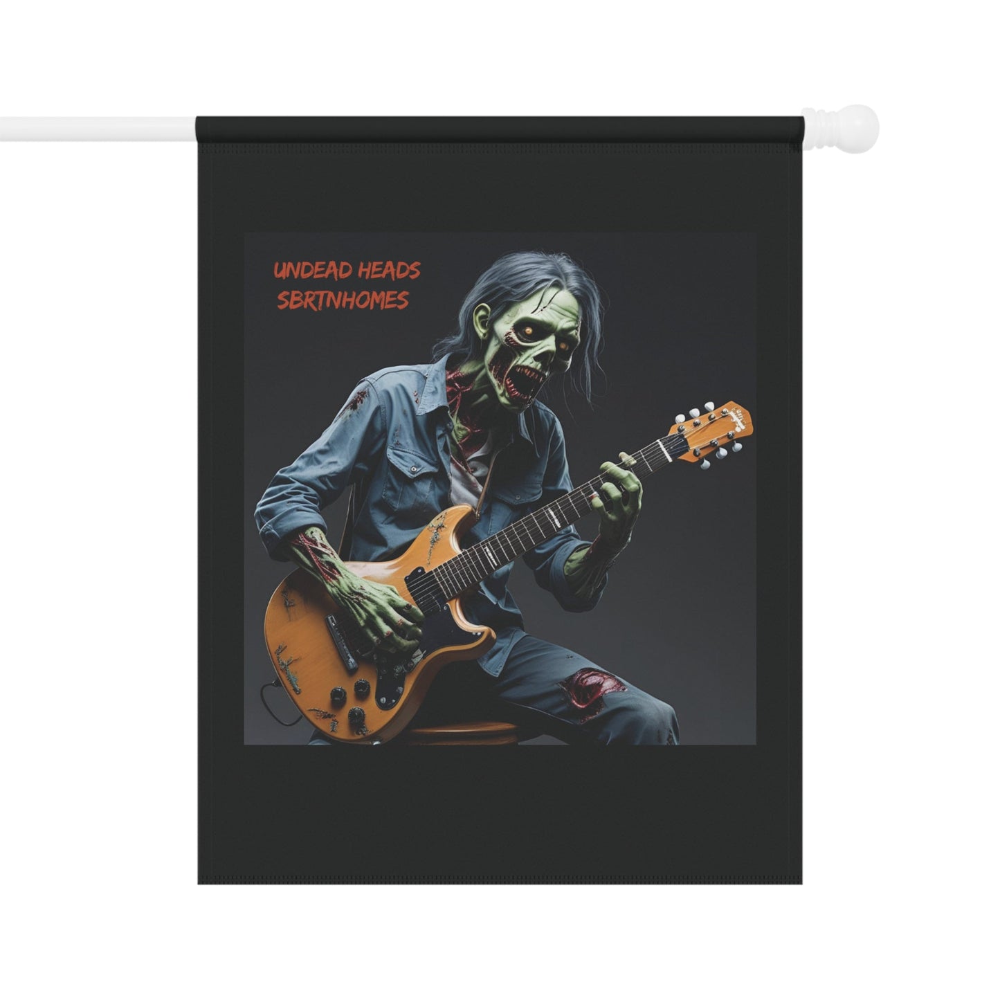 Undead Heads Garden Banner – Spooky Zombie Band Flag | Halloween Outdoor Yard Decor – 24.5'' × 32'' Home Decor for Decorative Banner (2 view)