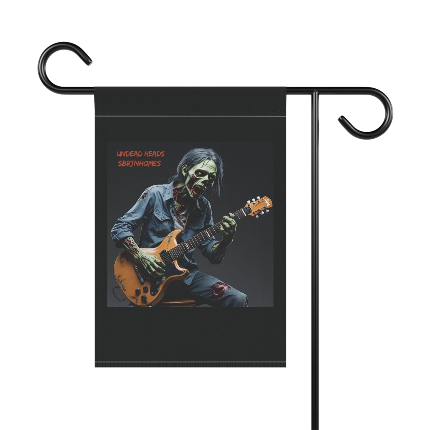 Undead Heads Garden Banner – Spooky Zombie Band Flag | Halloween Outdoor Yard Decor – 24.5'' × 32'' Home Decor for Decorative Banner (3 view)