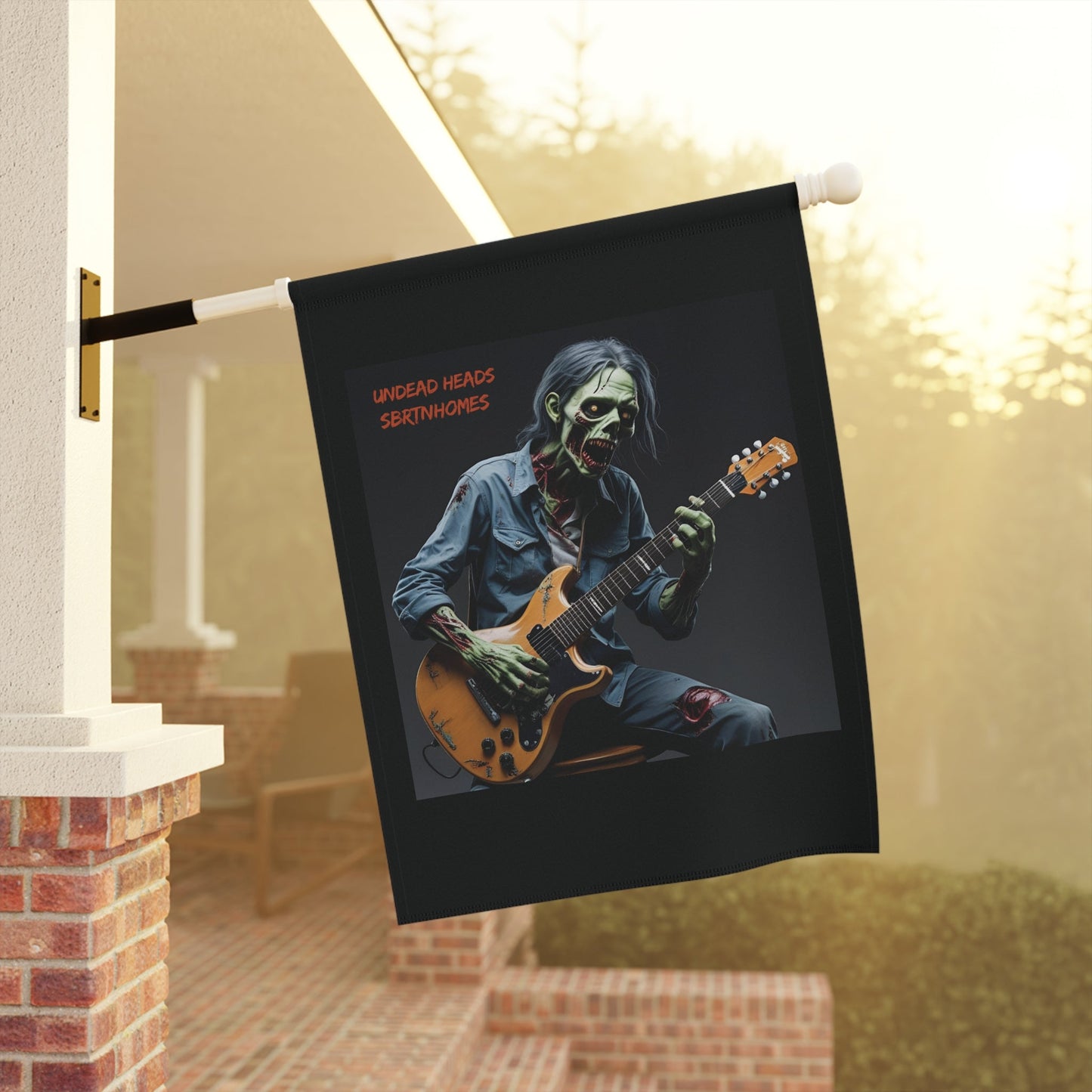 Undead Heads Garden Banner – Spooky Zombie Band Flag | Halloween Outdoor Yard Decor – 24.5'' × 32'' Home Decor for Decorative Banner (8 view)
