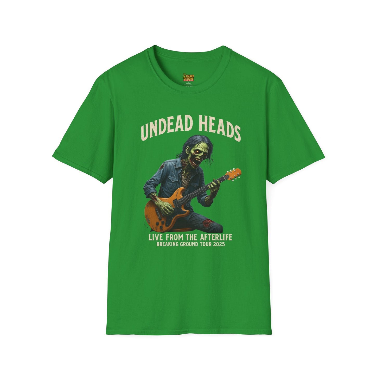 Undead Heads Tour T-Shirt – Vintage Zombie Band Tee for Rock Fans & Halloween Rebels | Lizard Designs – S T-Shirt for Concert Gift (3 view)