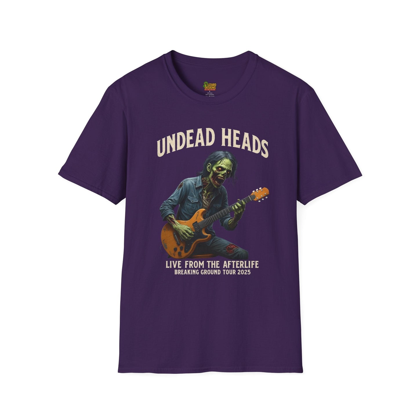 Undead Heads Tour T-Shirt – Vintage Zombie Band Tee for Rock Fans & Halloween Rebels | Lizard Designs – S T-Shirt for Concert Gift (9 view)