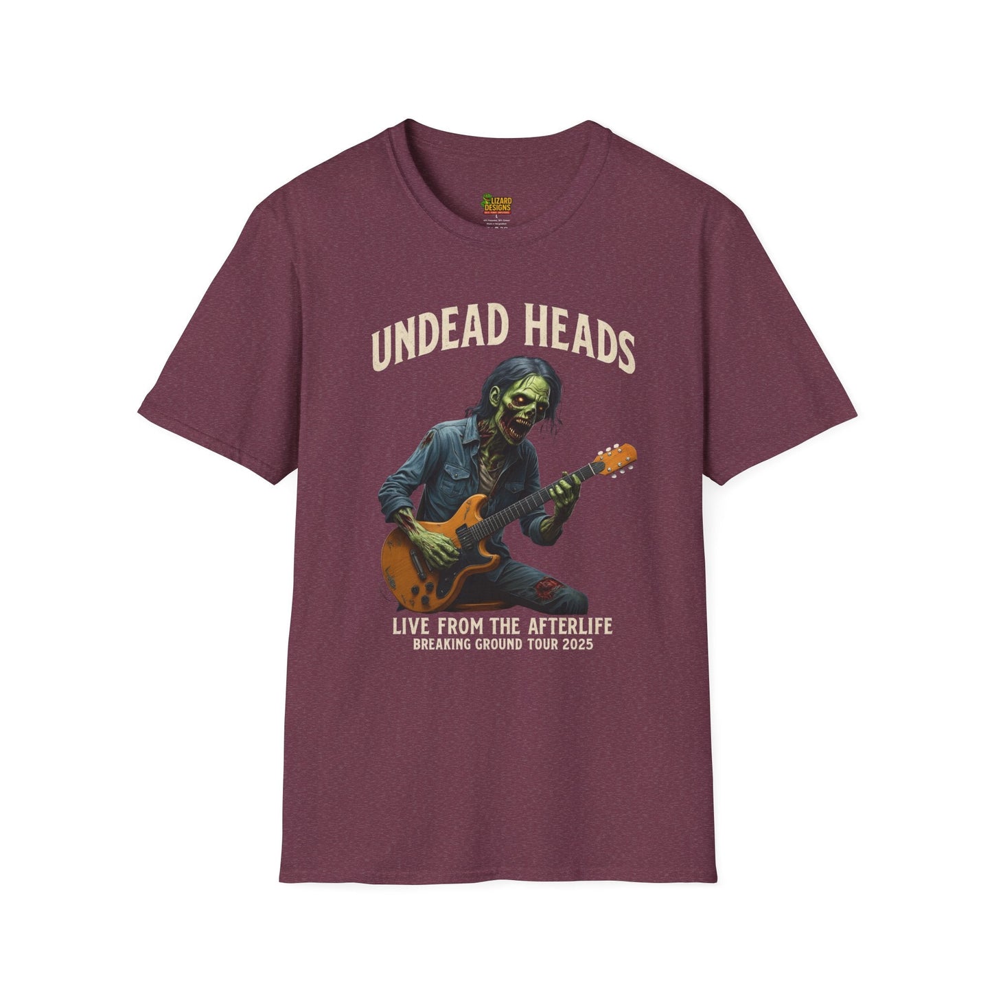 Undead Heads Tour T-Shirt – Vintage Zombie Band Tee for Rock Fans & Halloween Rebels | Lizard Designs – S T-Shirt for Concert Gift (10 view)