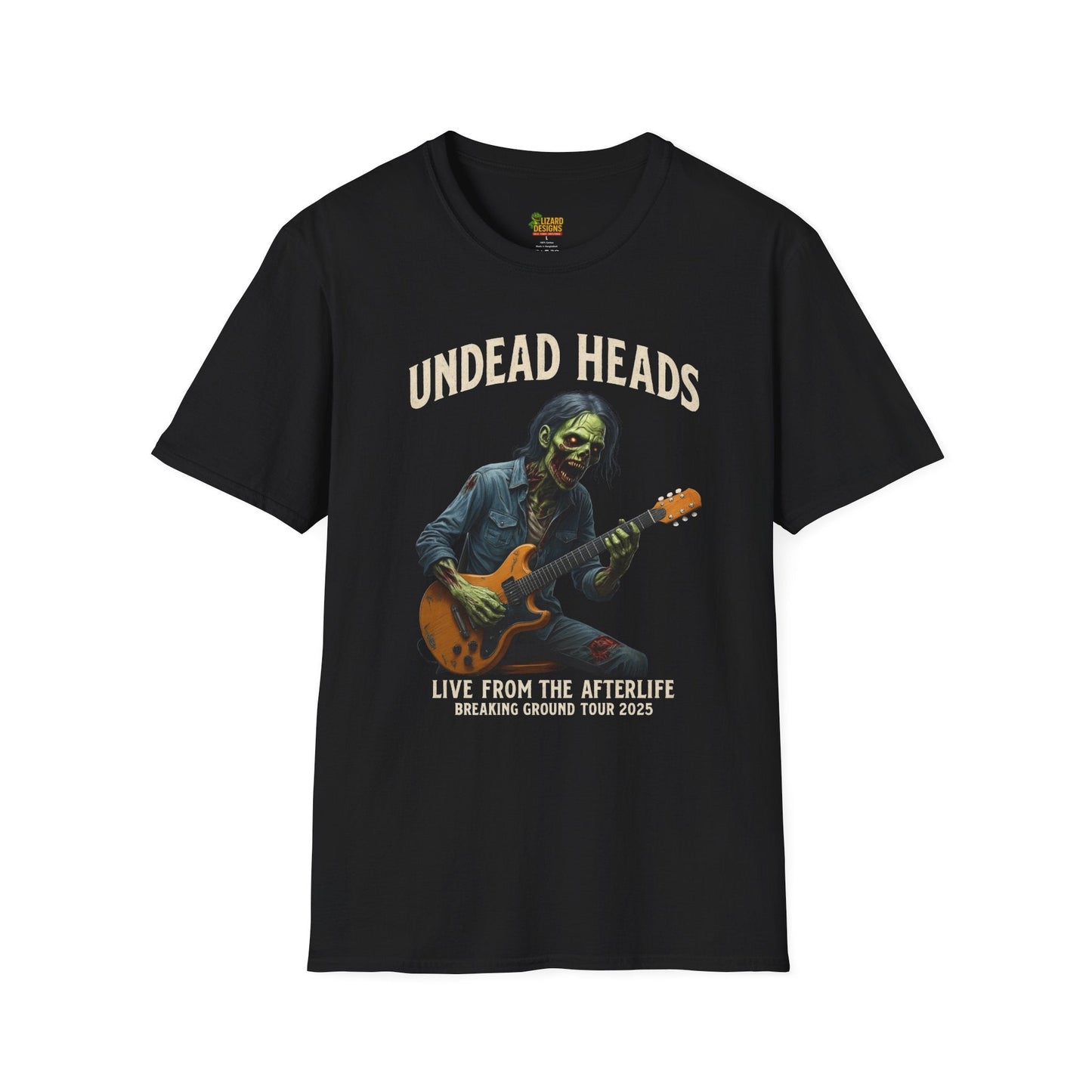 Undead Heads Tour T-Shirt – Vintage Zombie Band Tee for Rock Fans & Halloween Rebels | Lizard Designs – XS T-Shirt for Concert Gift (1 view)