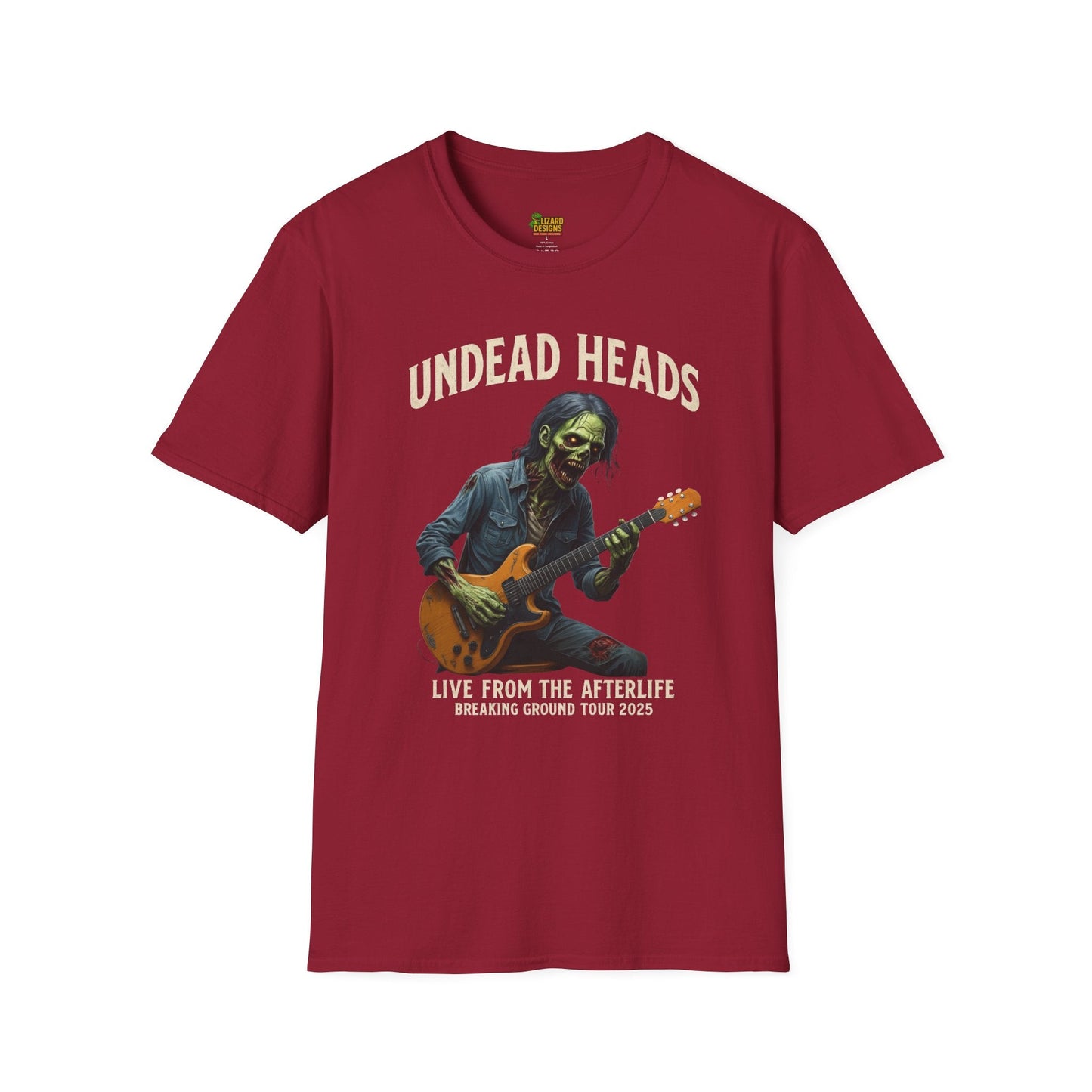 Undead Heads Tour T-Shirt – Vintage Zombie Band Tee for Rock Fans & Halloween Rebels | Lizard Designs – S T-Shirt for Concert Gift (13 view)