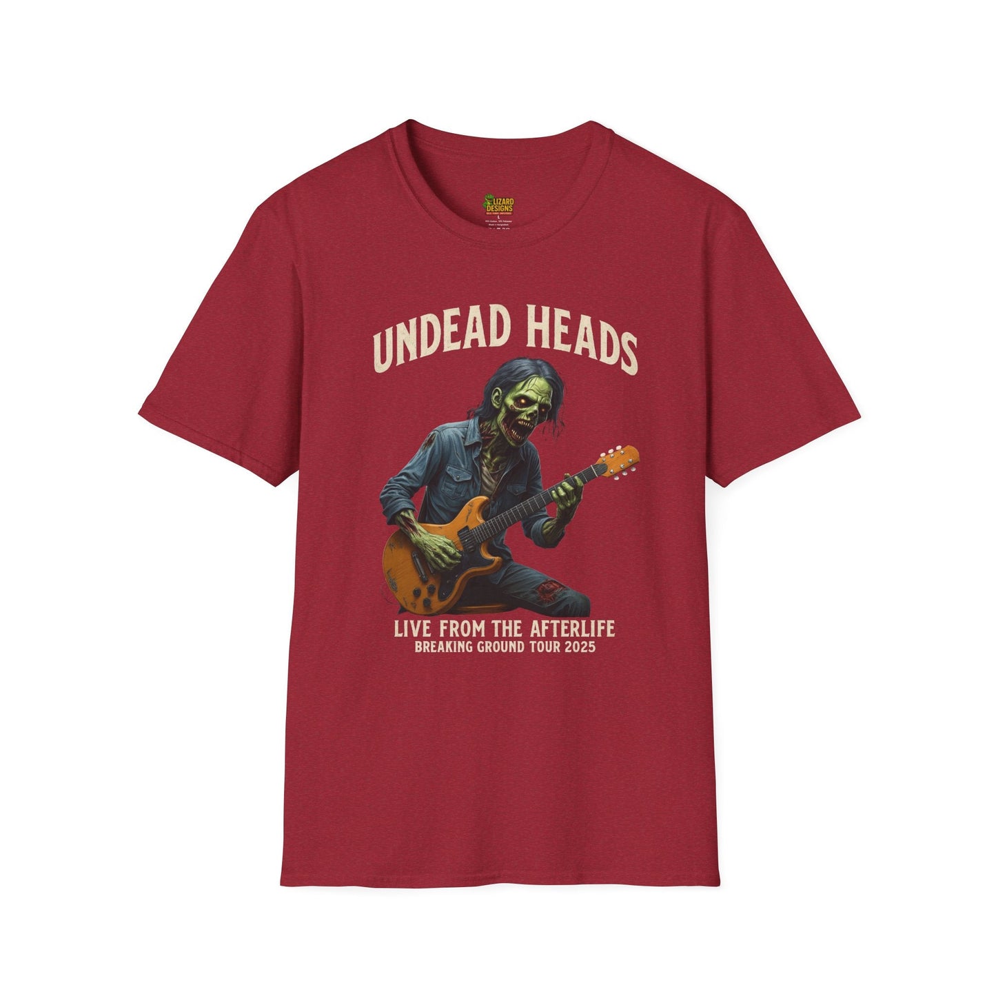 Undead Heads Tour T-Shirt – Vintage Zombie Band Tee for Rock Fans & Halloween Rebels | Lizard Designs – S T-Shirt for Concert Gift (11 view)