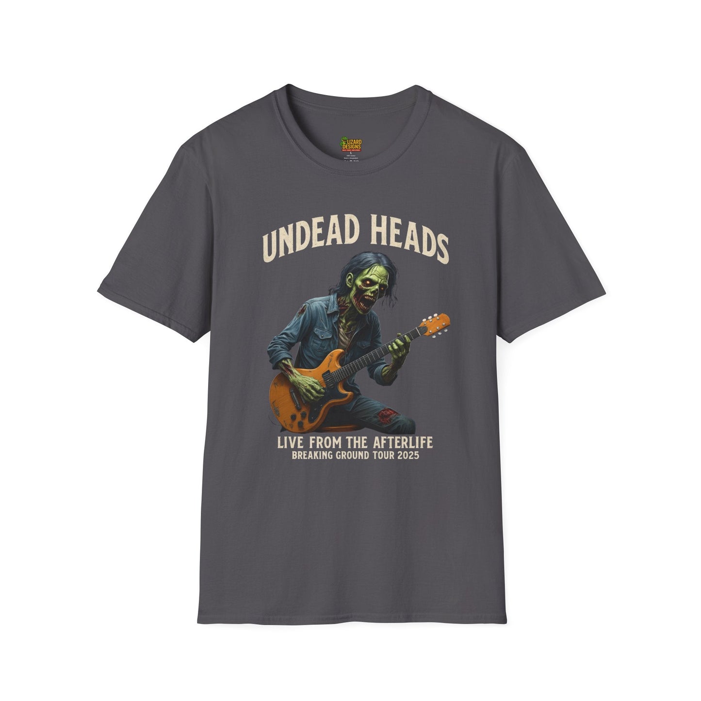 Undead Heads Tour T-Shirt – Vintage Zombie Band Tee for Rock Fans & Halloween Rebels | Lizard Designs – XS T-Shirt for Concert Gift (7 view)