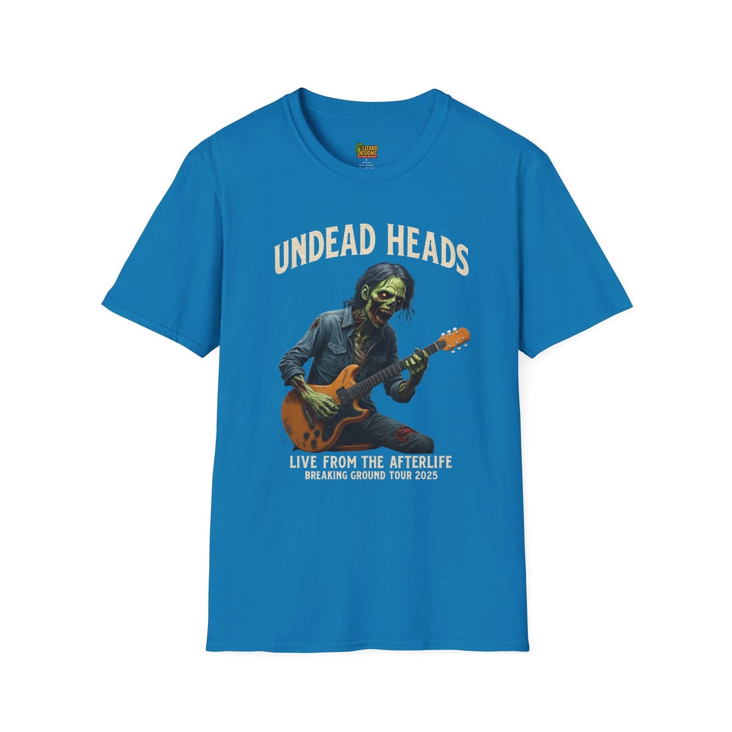 Undead Heads Tour T-Shirt – Vintage Zombie Band Tee for Rock Fans & Halloween Rebels | Lizard Designs – S T-Shirt for Concert Gift (6 view)
