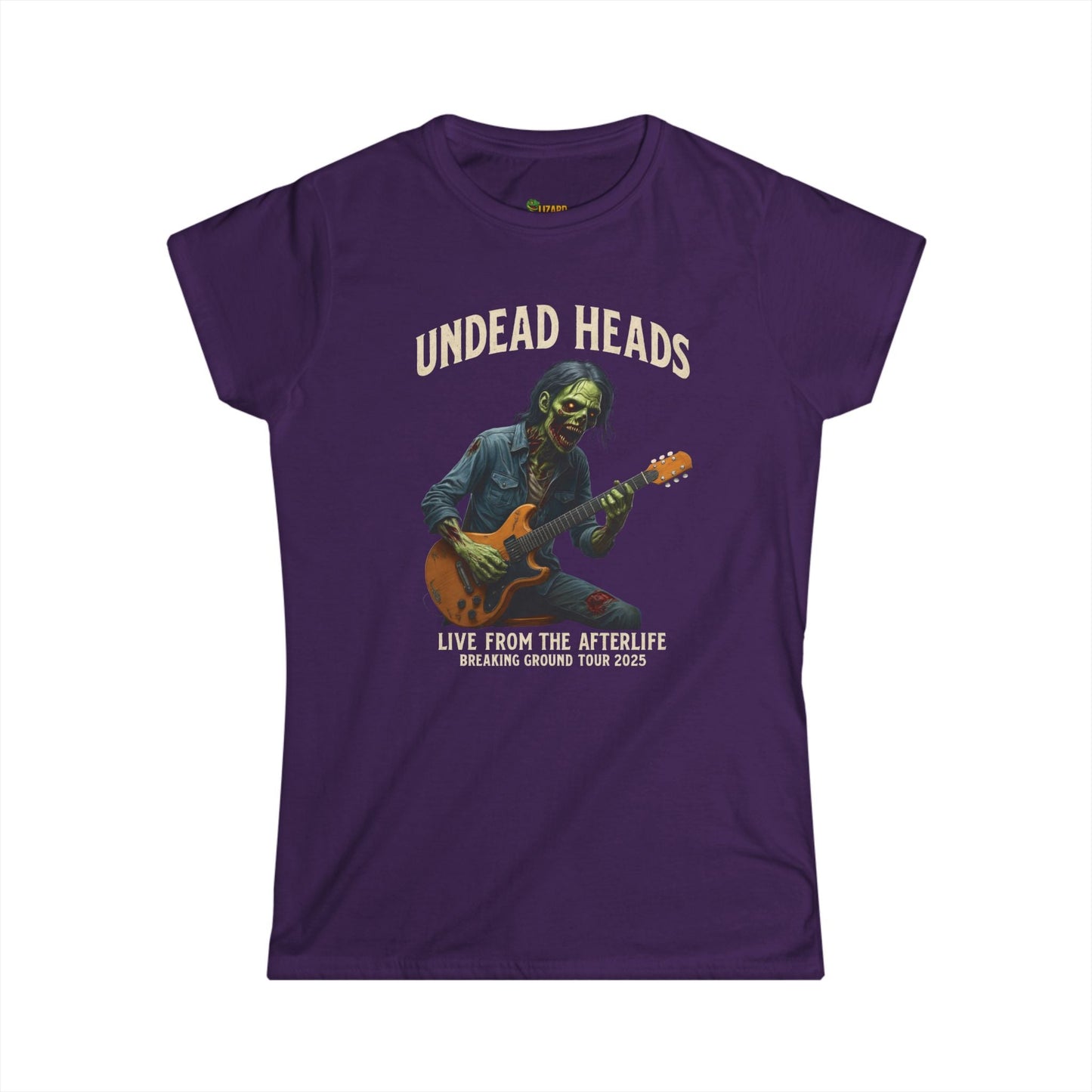 Undead Heads Women’s Tour Tee – Softstyle Graphic Rock Shirt | Music Lover Gift & Concert Apparel – Purple T-Shirt for boho chic apparel (5 view)