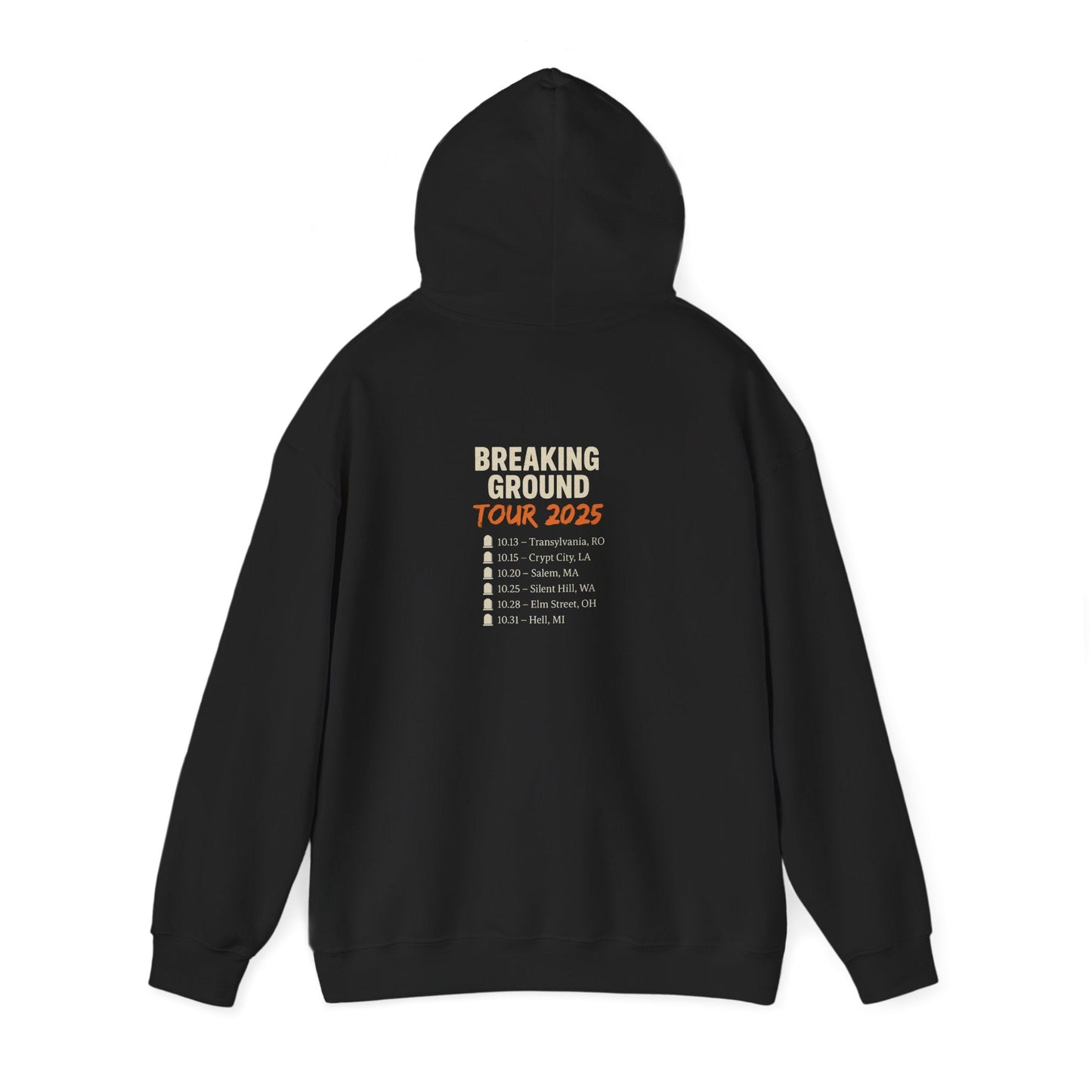 Undead Heads Tour Hoodie – Heavy Blend Streetwear for Music Fans & Midnight Mayhem | Lizard Designs – S Hoodie for casual streetwear (3 view)