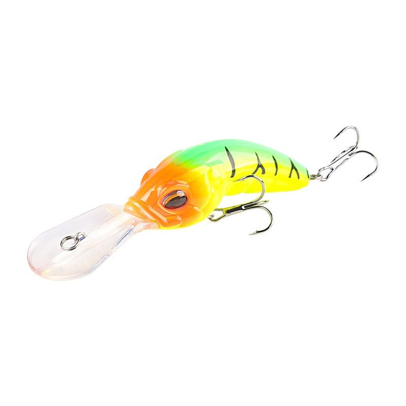 Wide Tongue Deep Diving Crankbait – 10.4cm ABS Fishing Lure with Bead Rattle & Treble Hooks | Freshwater & Saltwater – Green backed yellow Fishing Gear for ABS Fishing Lure (17 view)