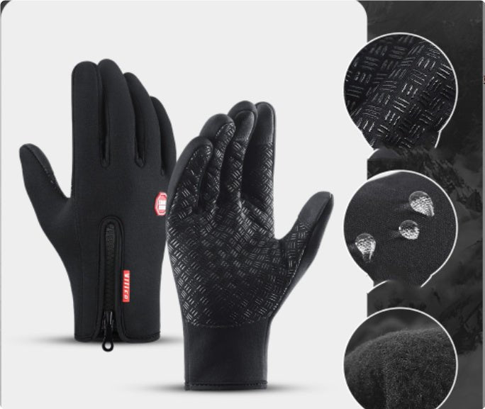 Winter Touchscreen Gloves – Waterproof Fleece Riding & Motorcycle Sports Gloves – Black Apparel for Apparel and Accessories (13 view)