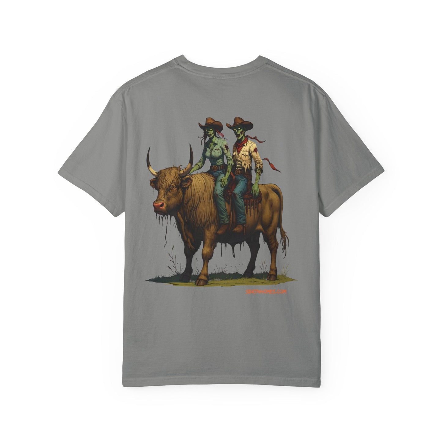Zombie Cowboy Couple Tee – Undead Romance in the Wild West | Halloween Shirts – Black T-Shirt by Printify