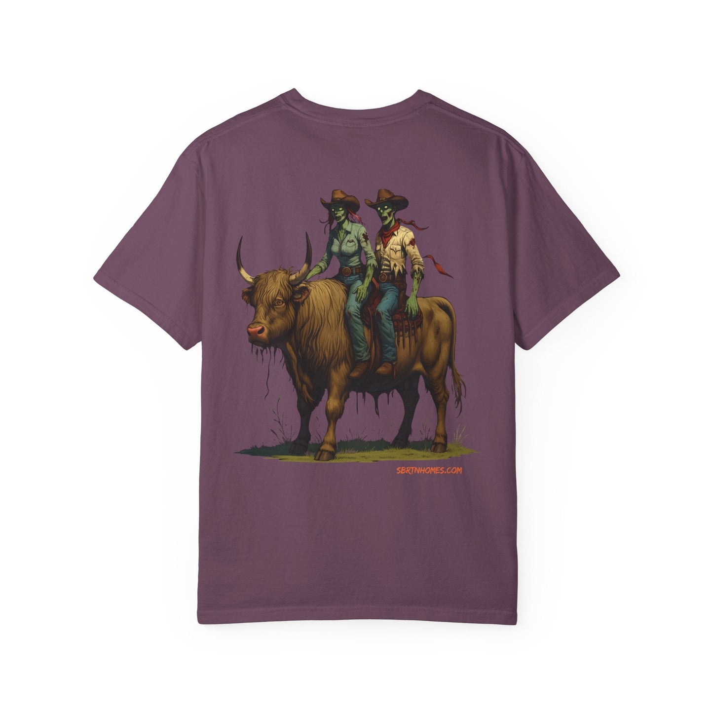 Zombie Cowboy Couple Tee – Undead Romance in the Wild West | Halloween Shirts – Black T-Shirt for Casual Outfit Idea (38 view)