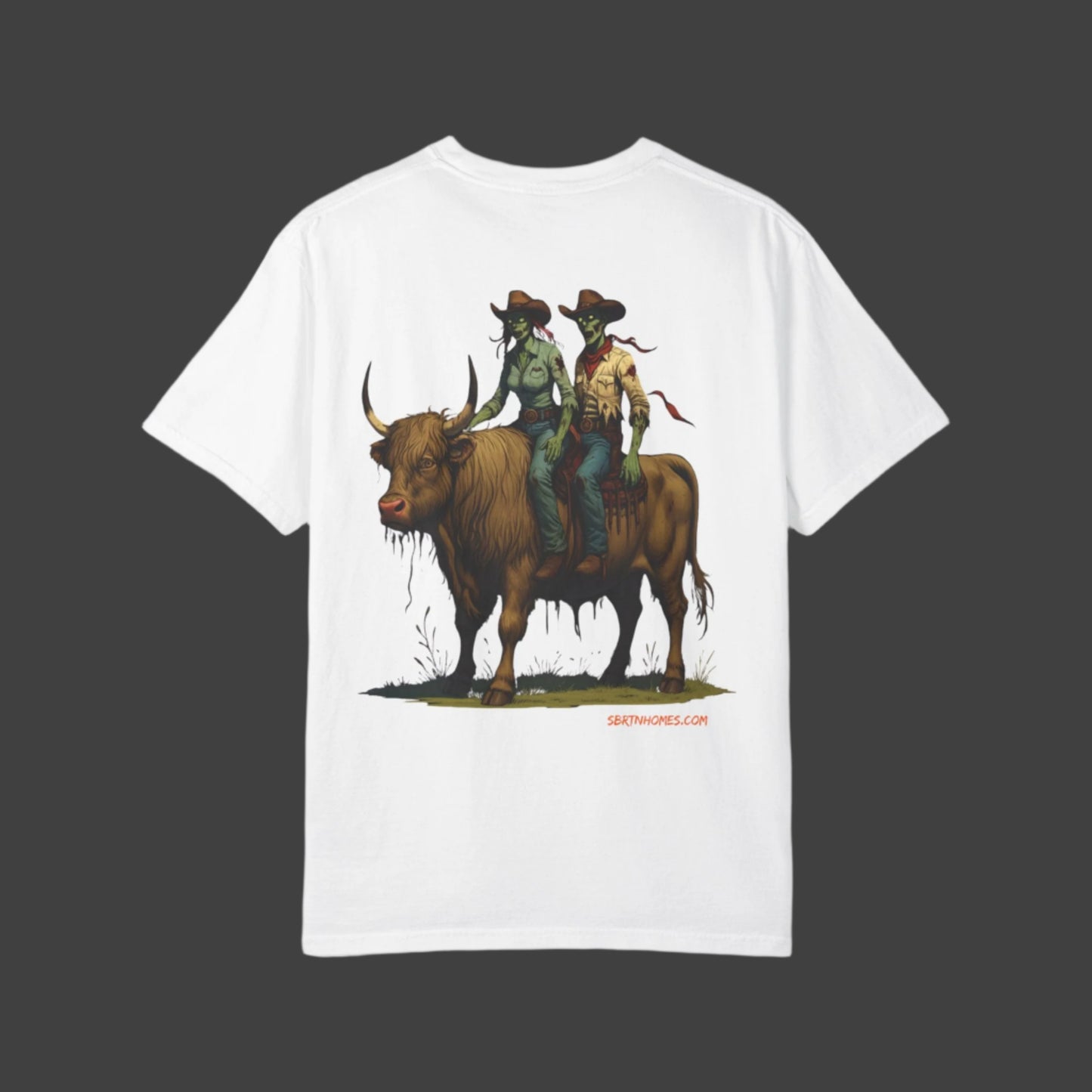 Zombie Cowboy Couple Tee – Undead Romance in the Wild West | Halloween Shirts – Black T-Shirt by Printify