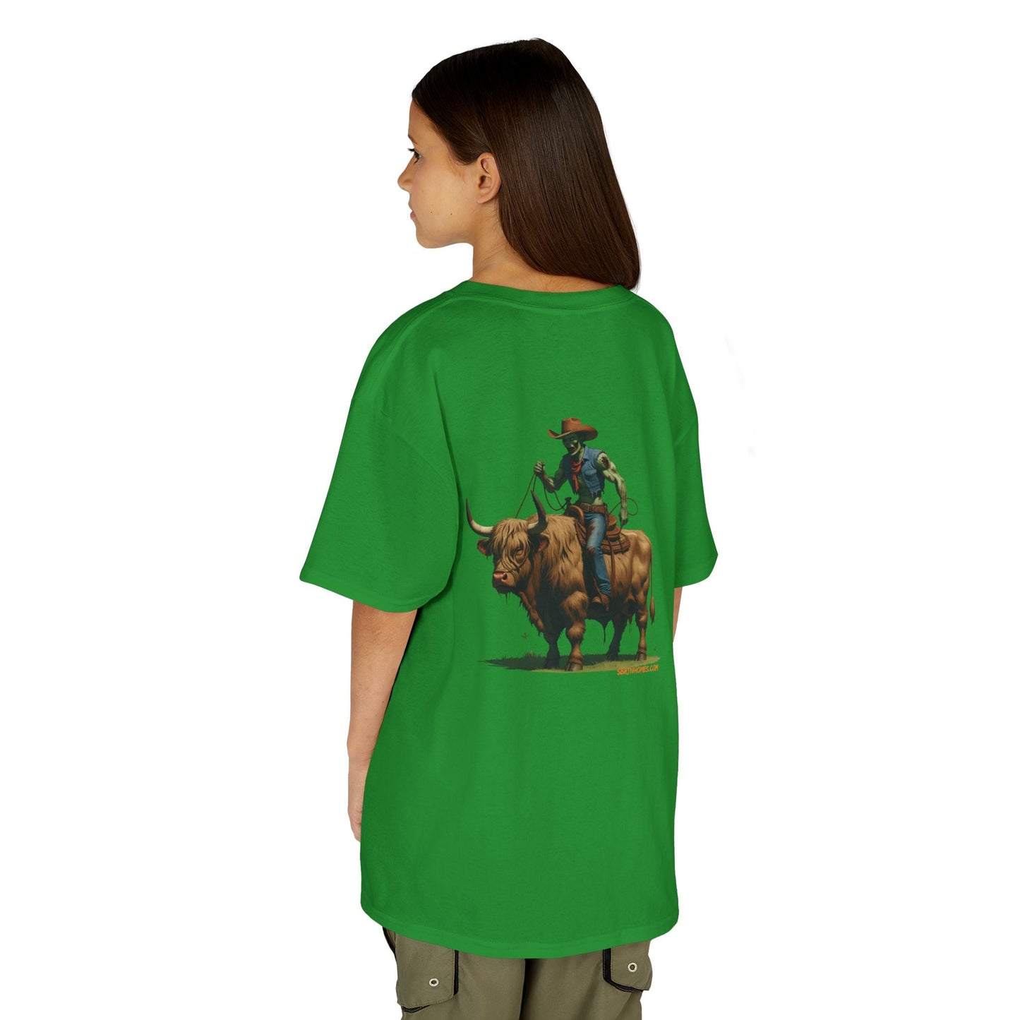 Zombie Cowboy Kids Tee – Undead Rider of the Apocalypse | Halloween Western Shirt – Sapphire Kids clothes for Animal Graphic Tee (10 view)