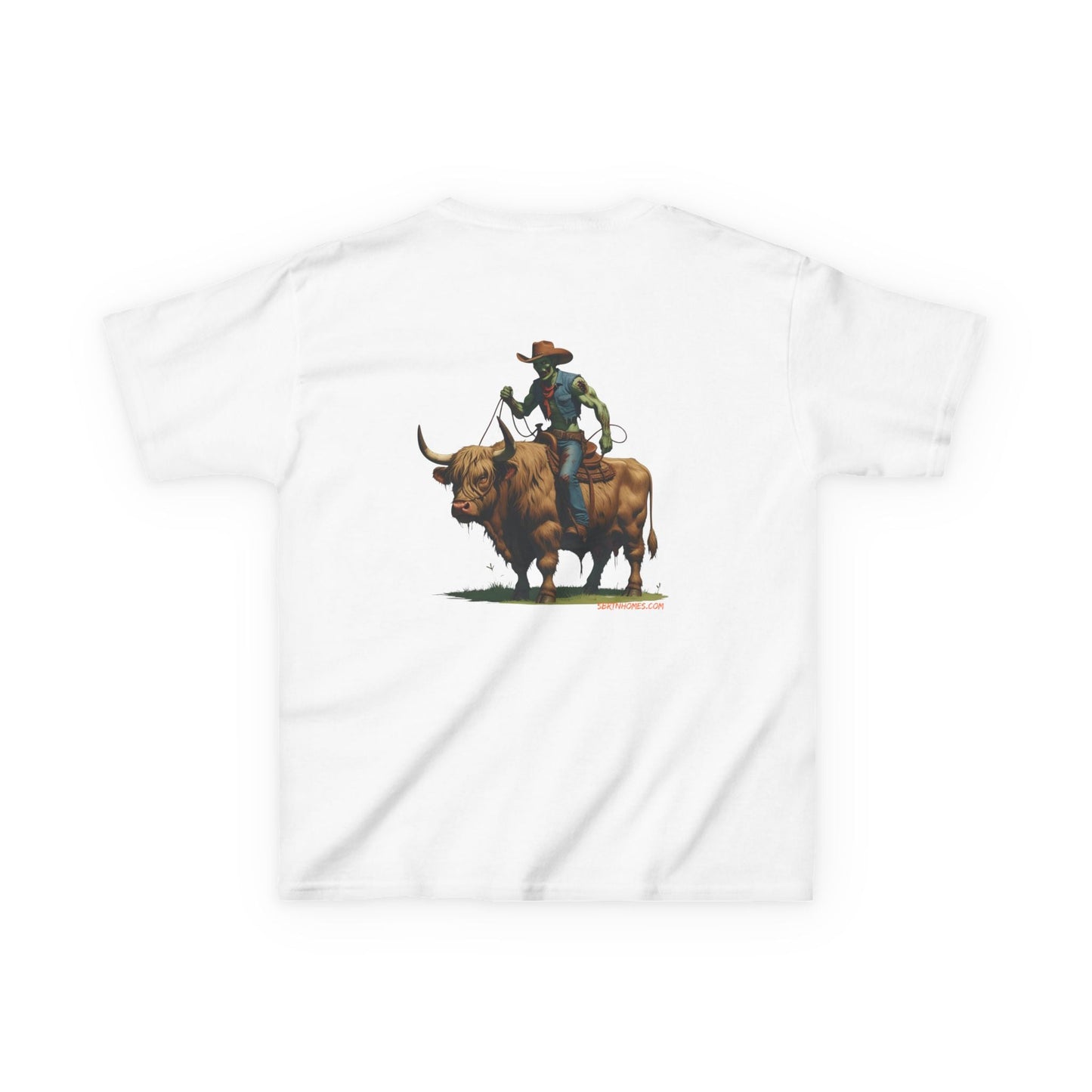 Zombie Cowboy Kids Tee – Undead Rider of the Apocalypse | Halloween Western Shirt – Irish Green Kids clothes for Animal Graphic Tee (13 view)