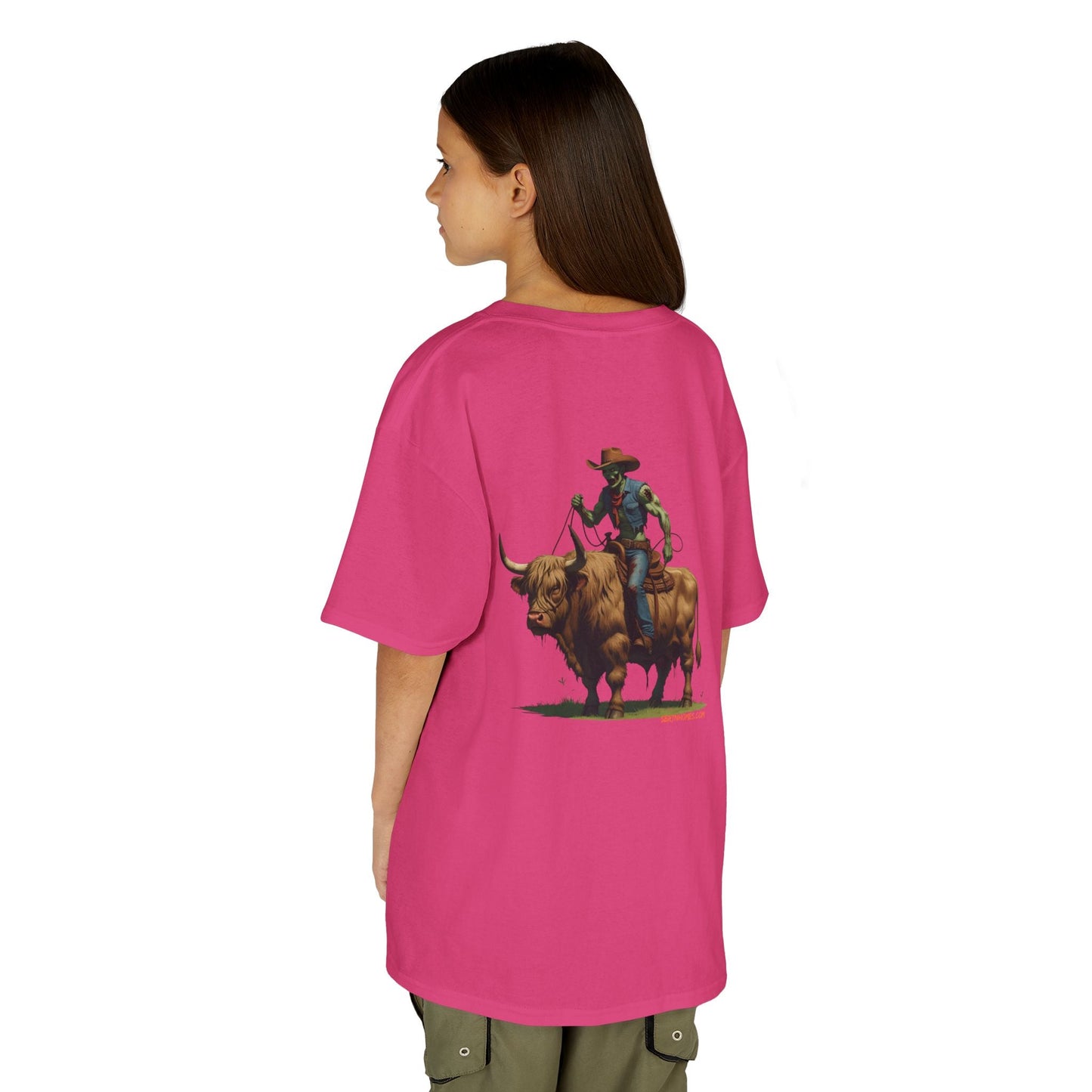 Zombie Cowboy Kids Tee – Undead Rider of the Apocalypse | Halloween Western Shirt – Royal Kids clothes for Animal Graphic Tee (30 view)