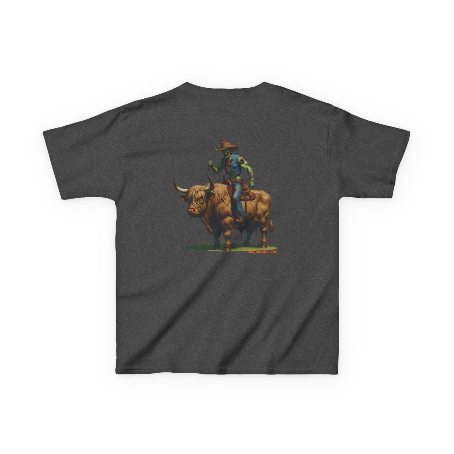 Zombie Cowboy Kids Tee – Undead Rider of the Apocalypse | Halloween Western Shirt – Black Kids clothes for Animal Graphic Tee (21 view)