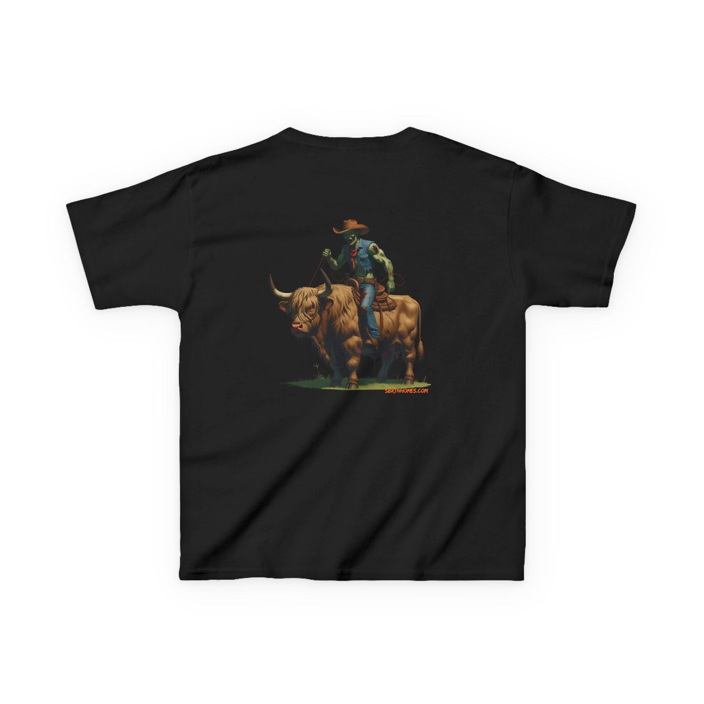Zombie Cowboy Kids Tee – Undead Rider of the Apocalypse | Halloween Western Shirt – White Kids clothes for Animal Graphic Tee (17 view)