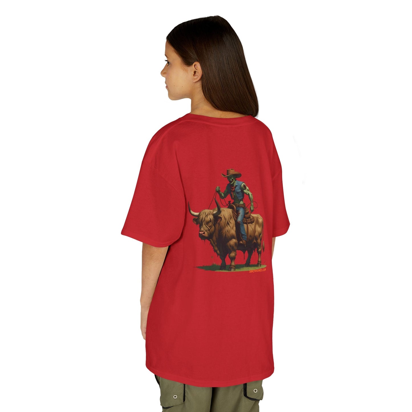 Zombie Cowboy Kids Tee – Undead Rider of the Apocalypse | Halloween Western Shirt – Heliconia Kids clothes for Animal Graphic Tee (34 view)