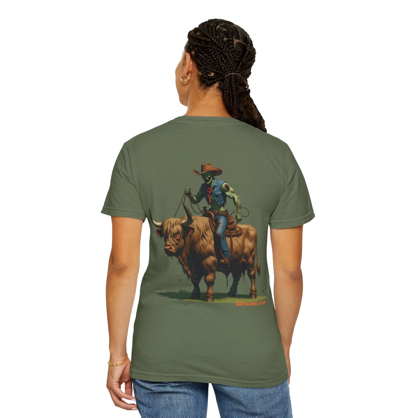 Zombie Cowboy Tee – Undead Rider of the Apocalypse | Halloween Western Shirt – Black T-Shirt for Casual Outfit Idea (15 view)