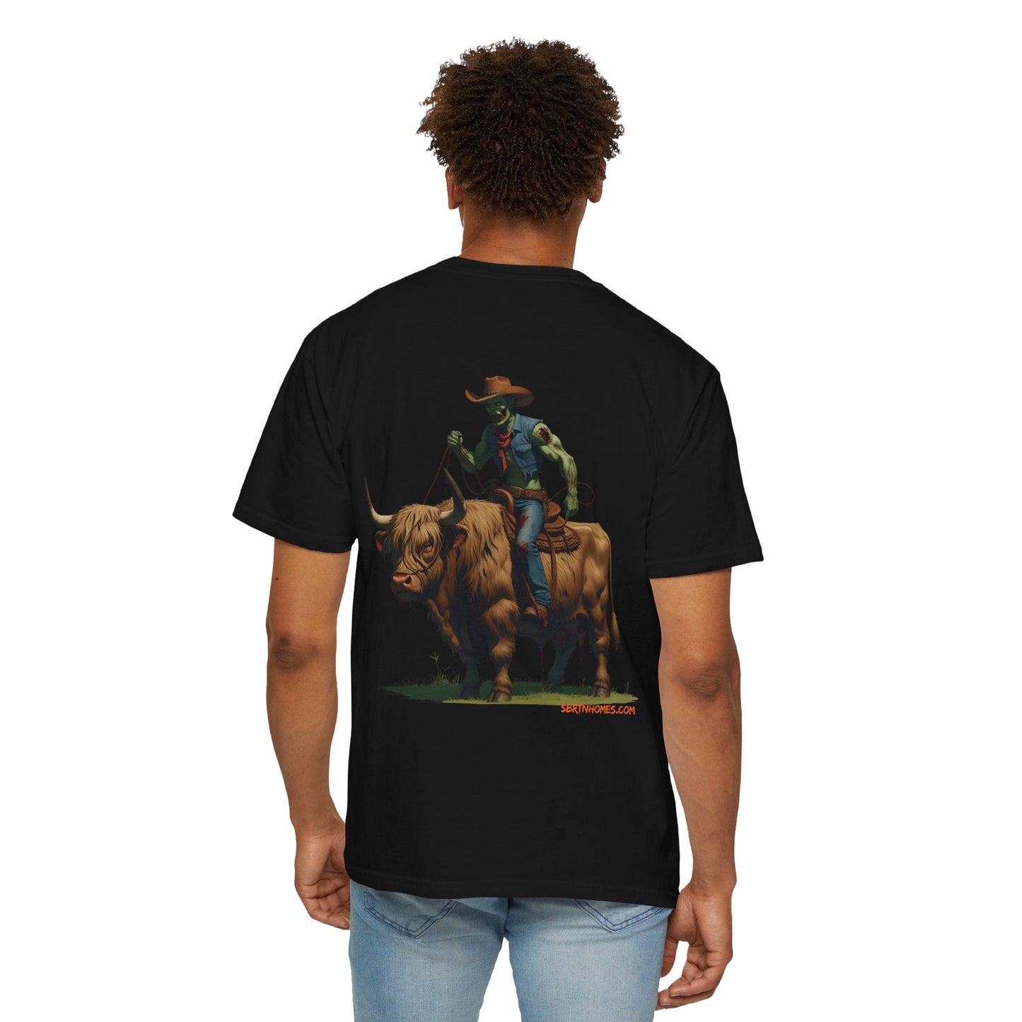 Zombie Cowboy Tee – Undead Rider of the Apocalypse | Halloween Western Shirt – Black T-Shirt for Casual Outfit Idea (34 view)