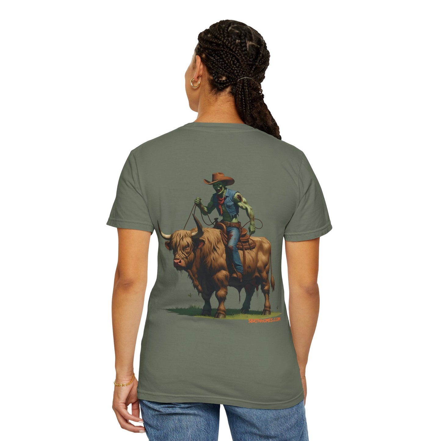 Zombie Cowboy Tee – Undead Rider of the Apocalypse | Halloween Western Shirt – Black T-Shirt for Casual Outfit Idea (18 view)
