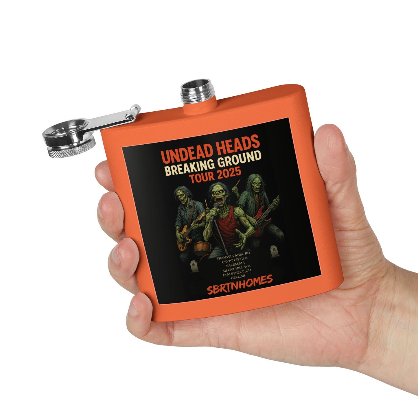 Zombies Tour Flask, 6oz Stainless Steel Flask, Premium Drinking Flask, Music Festival Gift, Halloween Accessory – 6oz Mug for Camping Gear (17 view)