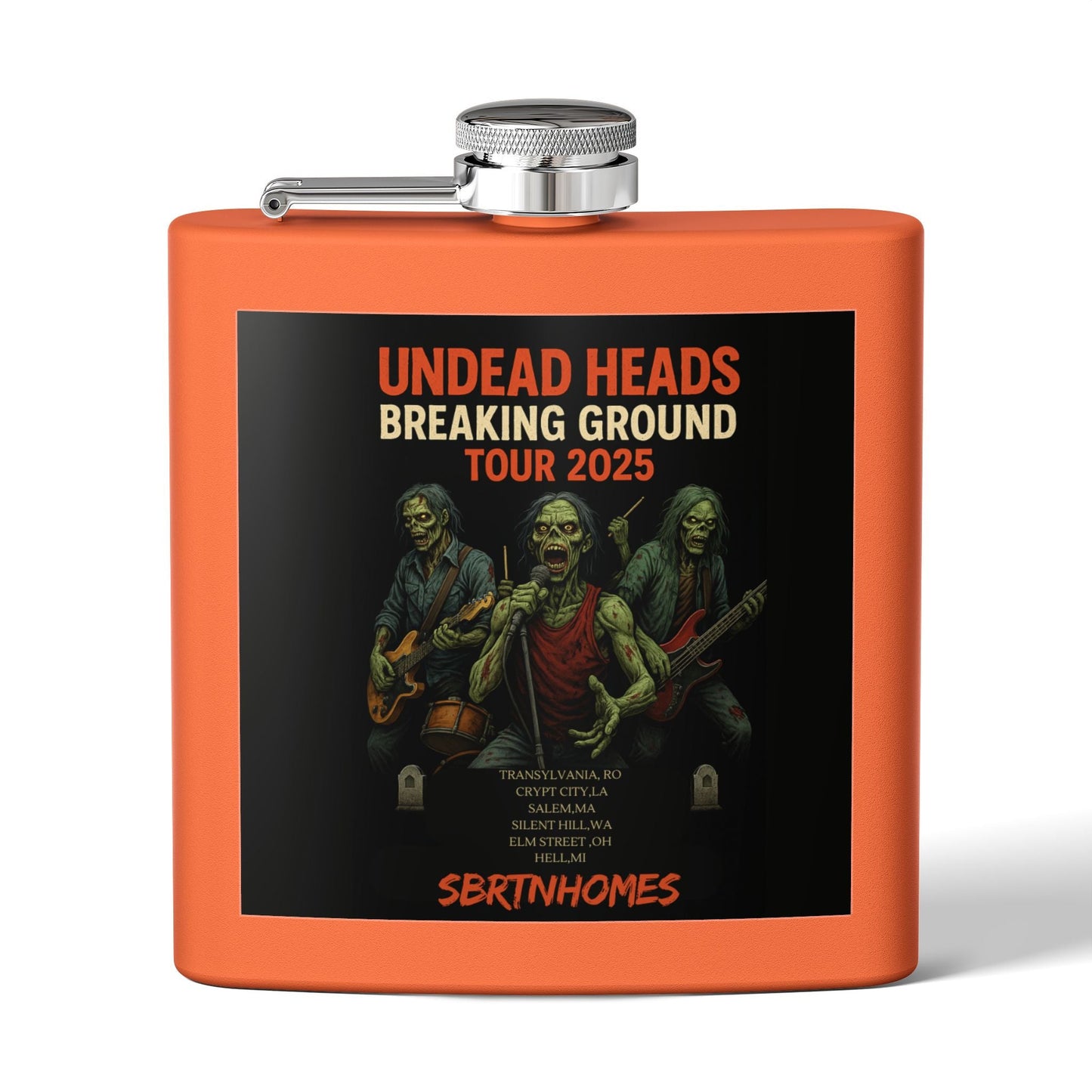 Zombies Tour Flask, 6oz Stainless Steel Flask, Premium Drinking Flask, Music Festival Gift, Halloween Accessory – 6oz Mug for Camping Gear (3 view)