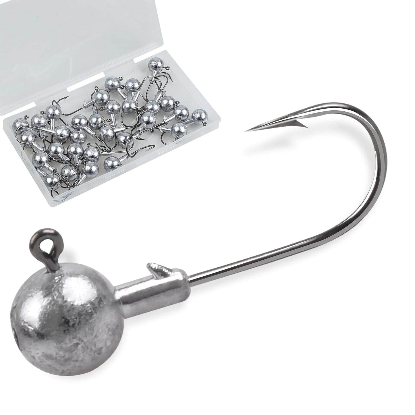 Unpainted Jig Heads – Sharp Round Ball Hooks for Bass, – 3/4oz_20pcs Fishing Gear by SbrTnHomes