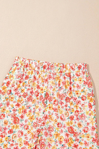 Boho Floral Bandeau Top and High Waist Wide Leg Pants Set – Floral by Simply Love