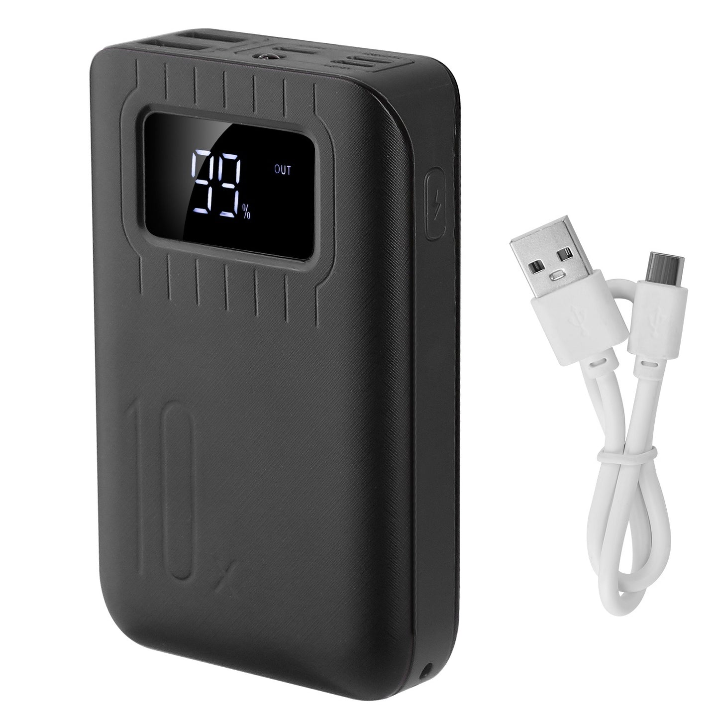 Portable Mini Power Bank – Pocket Charger with LCD Display & Flashlight