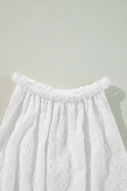 Lace Sleeveless Tied Waist Mini Dress – White for Shopify Collective (11 view)