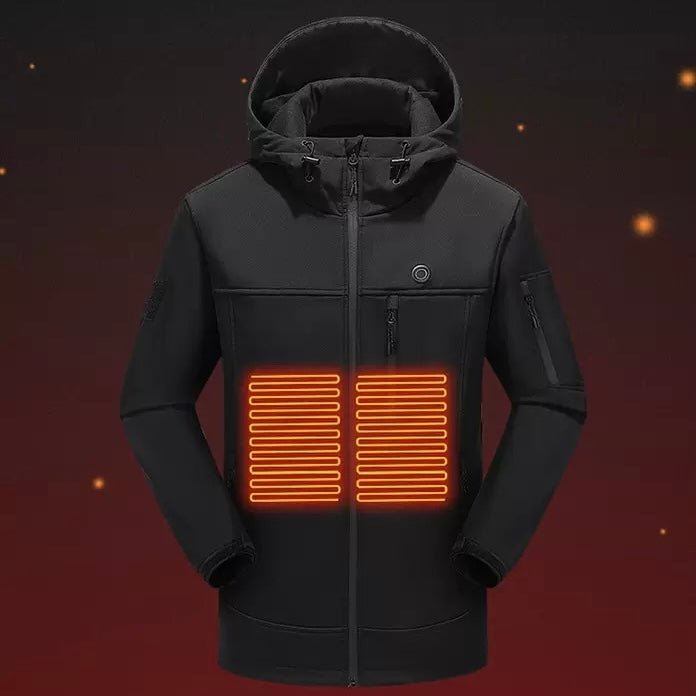 10 - Zone Softshell Heated Jacket Waterproof Winter Coat｜LITEGUEST™ – Black Jacket for Apparel (2 view)
