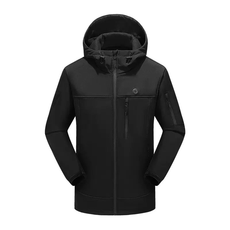 10 - Zone Softshell Heated Jacket Waterproof Winter Coat｜LITEGUEST™ – Black Jacket for Apparel (11 view)