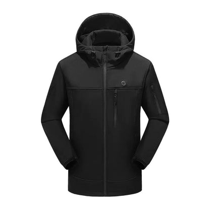 10 - Zone Softshell Heated Jacket Waterproof Winter Coat｜LITEGUEST™ – Black Jacket for Apparel (11 view)