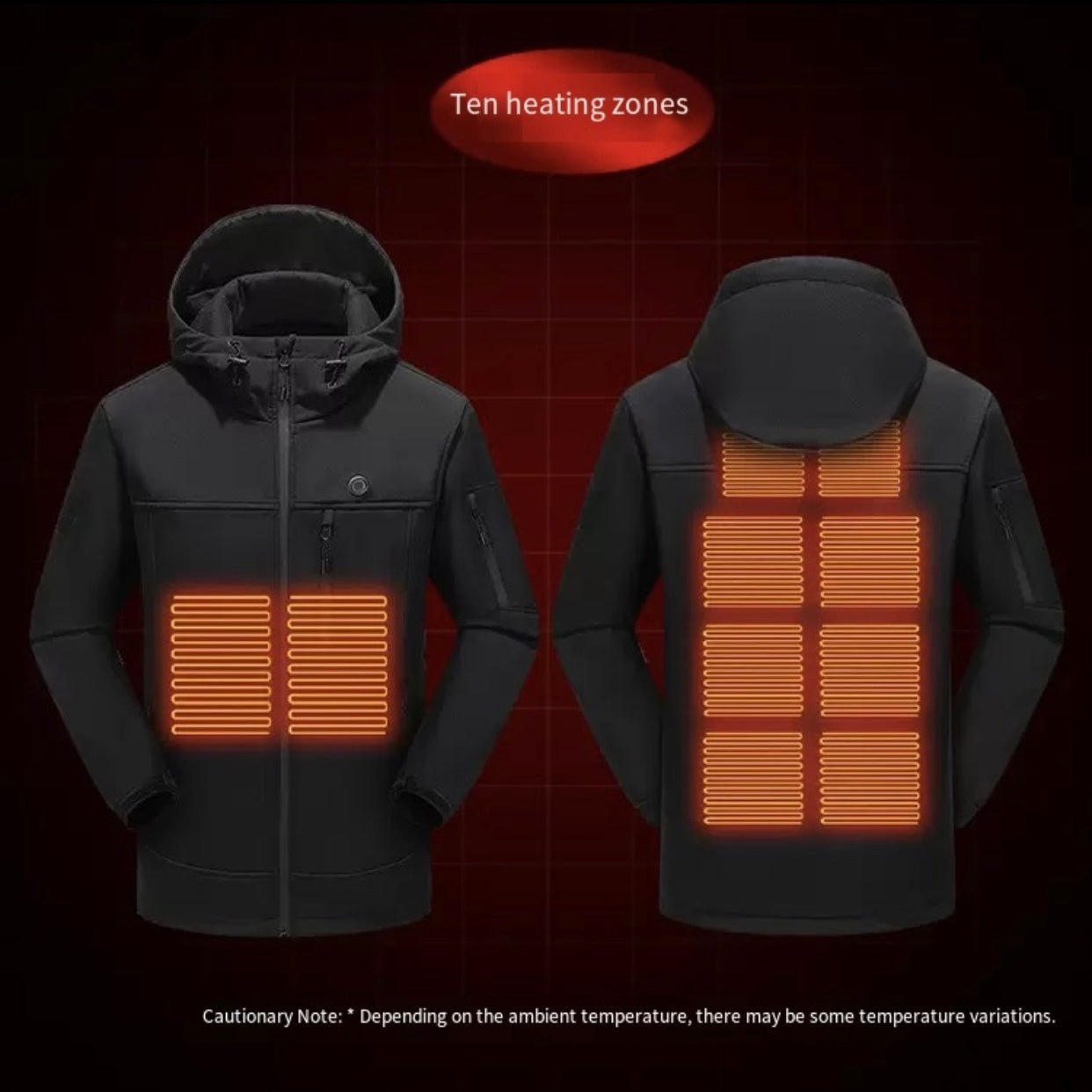 10 - Zone Softshell Heated Jacket Waterproof Winter Coat｜LITEGUEST™ – Black Jacket for Apparel (16 view)