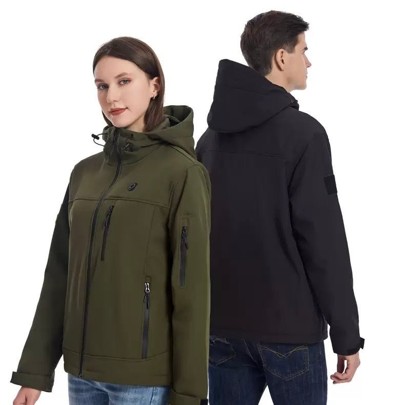 10 - Zone Softshell Heated Jacket Waterproof Winter Coat｜LITEGUEST™ – Black Jacket for Apparel (4 view)