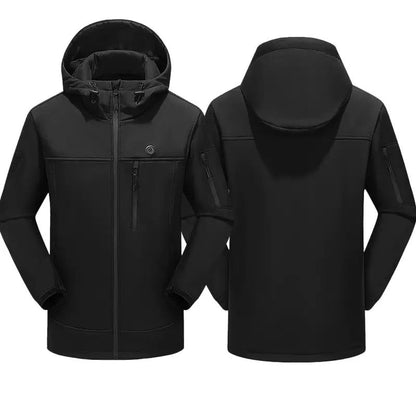 10 - Zone Softshell Heated Jacket Waterproof Winter Coat｜LITEGUEST™ – Black Jacket for Apparel (9 view)
