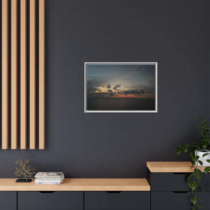 Framed Ocean Sunset Canvas Print, Coastal Wall Art, Home Decor, Gift for Nature Lovers, Beach House Accent