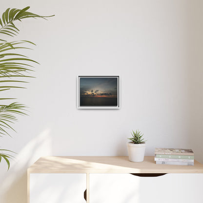 Framed Ocean Sunset Canvas Print, Coastal Wall Art, Home Decor, Gift for Nature Lovers, Beach House Accent