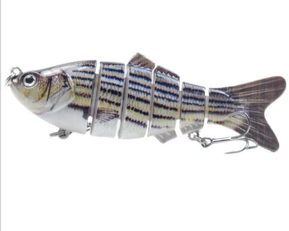 10cm Multi - Section Bionic Fishing Lure – 6 - Segment ABS Swimbait with 3D Eyes & Treble Hooks | Freshwater & Saltwater – 13 Fishing Gear for 6 Segment Lure (10 view)