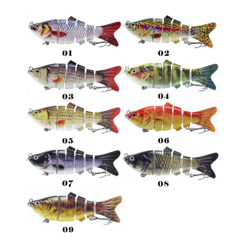 10cm Multi - Section Bionic Fishing Lure – 6 - Segment ABS Swimbait with 3D Eyes & Treble Hooks | Freshwater & Saltwater – 1 Fishing Gear for 6 Segment Lure (4 view)