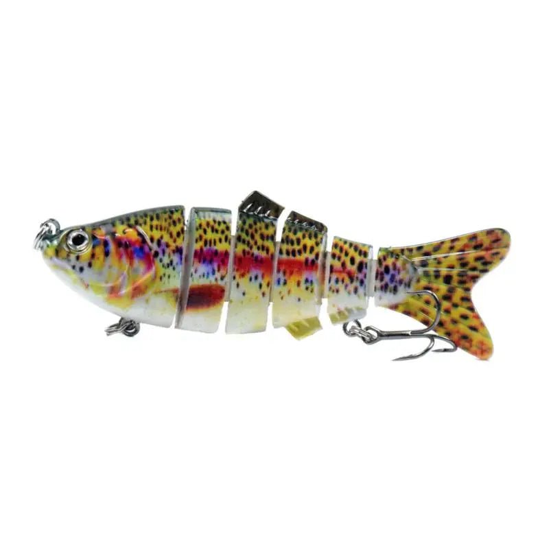 10cm Multi - Section Bionic Fishing Lure – 6 - Segment ABS Swimbait with 3D Eyes & Treble Hooks | Freshwater & Saltwater – 2 Fishing Gear for 6 Segment Lure (17 view)