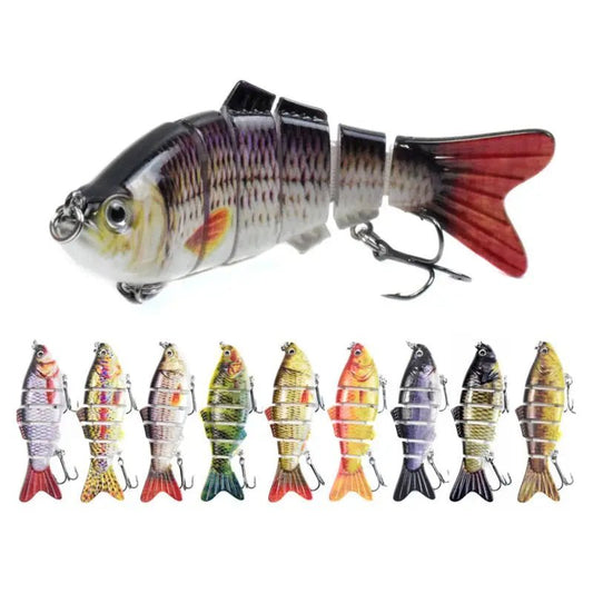 10cm Multi - Section Bionic Fishing Lure – 6 - Segment ABS Swimbait with 3D Eyes & Treble Hooks | Freshwater & Saltwater – 1 Fishing Gear for 6 Segment Lure (1 view)