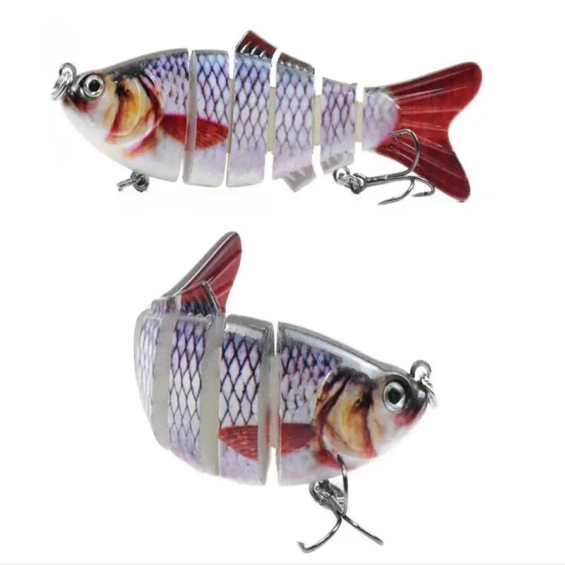 10cm Multi - Section Bionic Fishing Lure – 6 - Segment ABS Swimbait with 3D Eyes & Treble Hooks | Freshwater & Saltwater – 1 Fishing Gear for 6 Segment Lure (6 view)