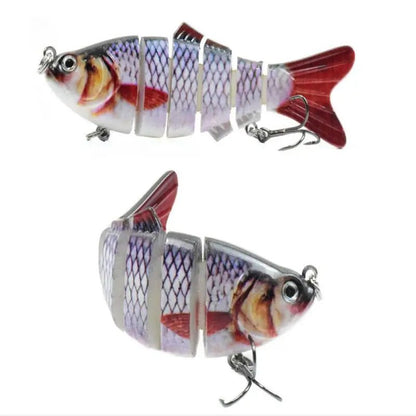 10cm Multi - Section Bionic Fishing Lure – 6 - Segment ABS Swimbait with 3D Eyes & Treble Hooks | Freshwater & Saltwater – 1 Fishing Gear for 6 Segment Lure (6 view)