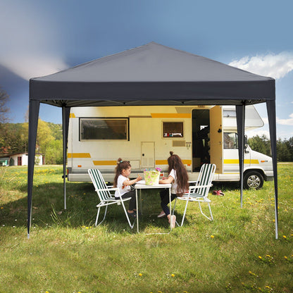 10x10 ft Outdoor Canopy Tent – Dark Grey with 4 Sidewalls, 2 Doors & Windows | Portable Folding Shelter – Dark gray Tent for backyard (5 view)