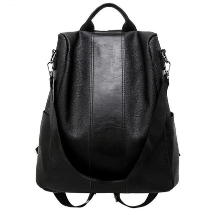 Women’s Large PU Leather Backpack – Stylish Zipper Bag with – Black Accessories by SbrTnHomes