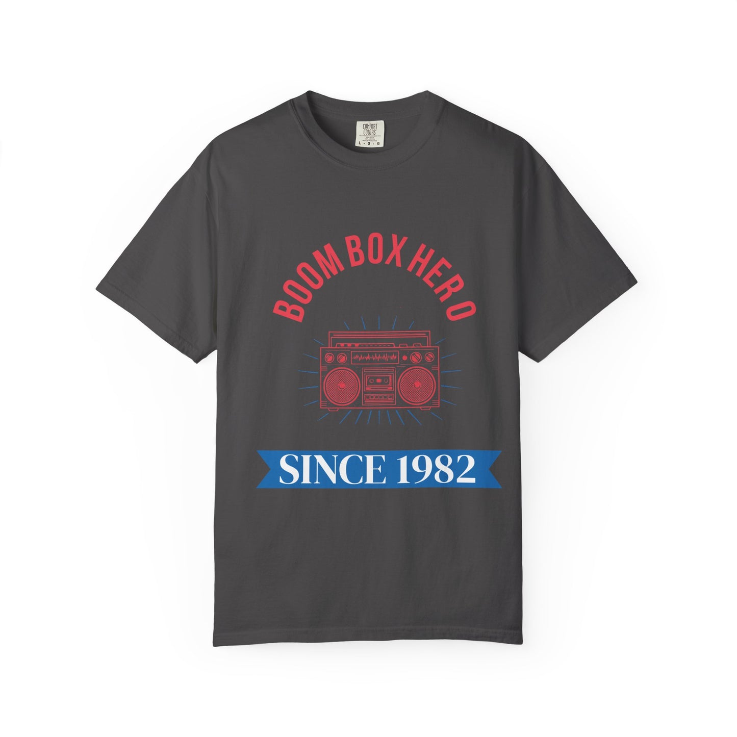 Boom Box Hero Tee – Vintage Boombox Graphic T-Shirt 'Since 1982'
